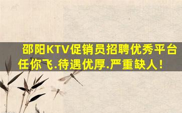 邵阳KTV促销员招聘优秀平台任你飞.待遇优厚.严重缺人！